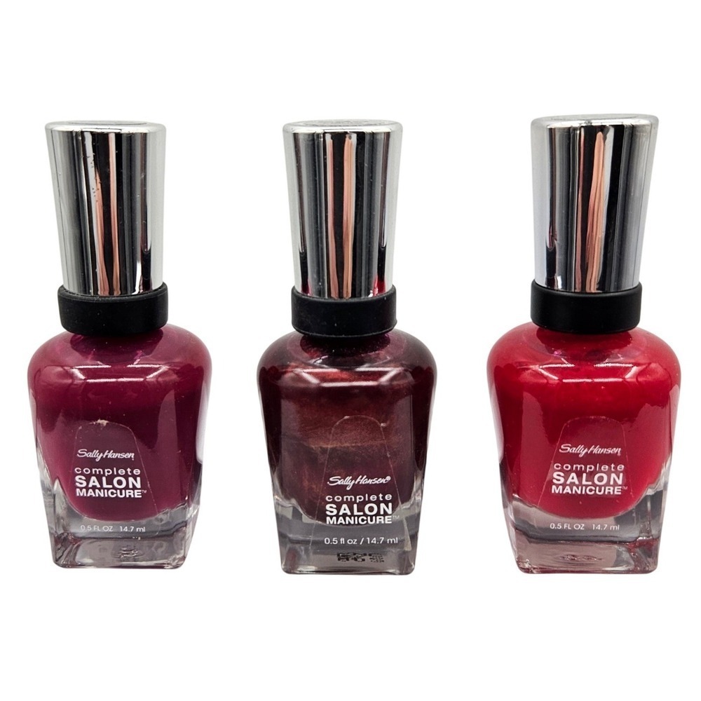 Sally Hansen Complete Salon Manicure Nail Polish Set Ruby Do Haute Chocolate Red
